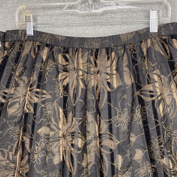 Coldwater Creek Pleated Velvet Floral Skirt Whimsigoth Fairy Grunge M Sz 10-12 - Picture 11 of 16